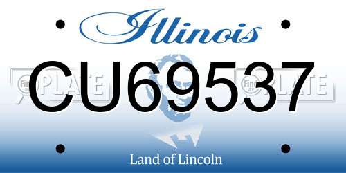 CU69537 Illinois License Plate