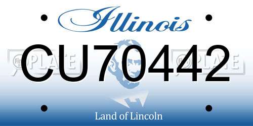 CU70442 Illinois License Plate