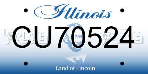 CU70524 Illinois License Plate