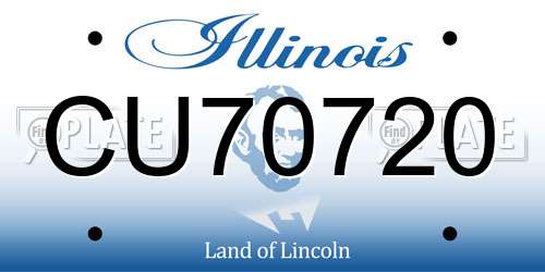 CU70720 Illinois License Plate