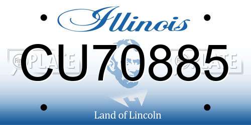 CU70885 Illinois License Plate