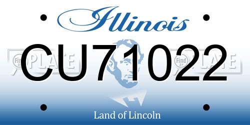 CU71022 Illinois License Plate