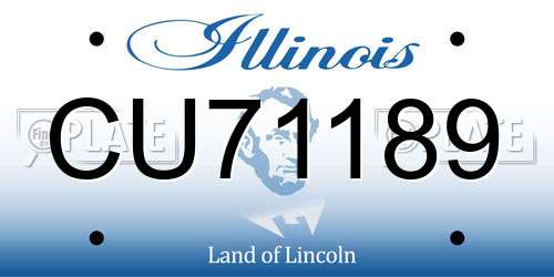 CU71189 Illinois License Plate