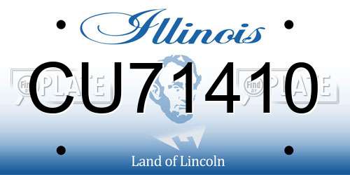 CU71410 Illinois License Plate