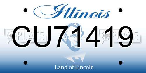 CU71419 Illinois License Plate