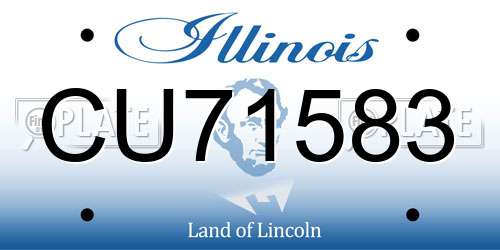 CU71583 Illinois License Plate