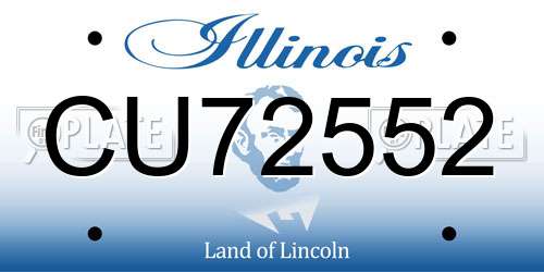 CU72552 Illinois License Plate