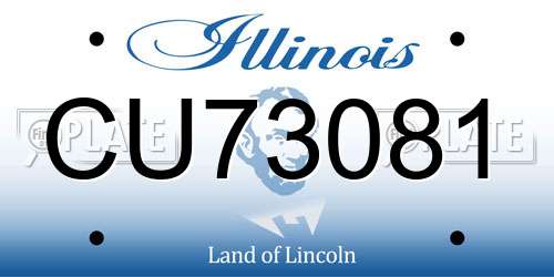 CU73081 Illinois License Plate