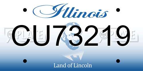 CU73219 Illinois License Plate