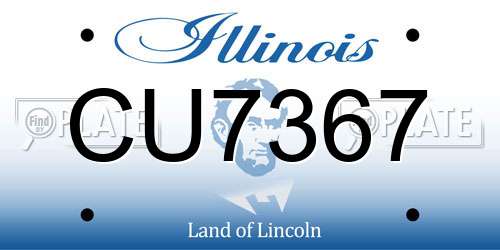 CU7367 Illinois License Plate