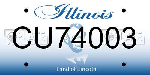 CU74003 Illinois License Plate