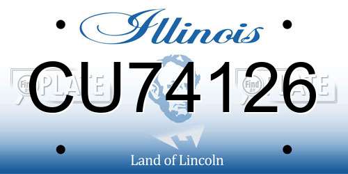 CU74126 Illinois License Plate
