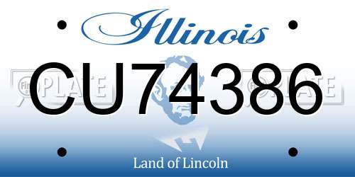 CU74386 Illinois License Plate