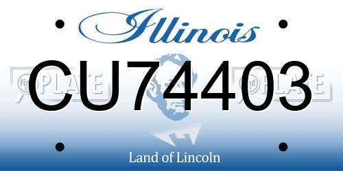CU74403 Illinois License Plate