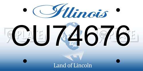 CU74676 Illinois License Plate