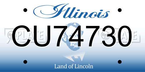 CU74730 Illinois License Plate
