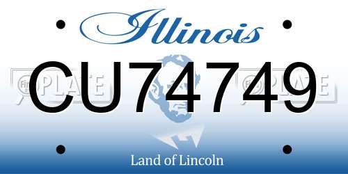 CU74749 Illinois License Plate