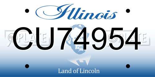 CU74954 Illinois License Plate