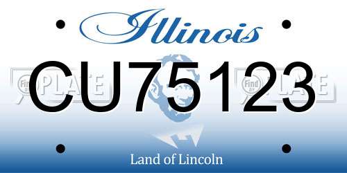 CU75123 Illinois License Plate