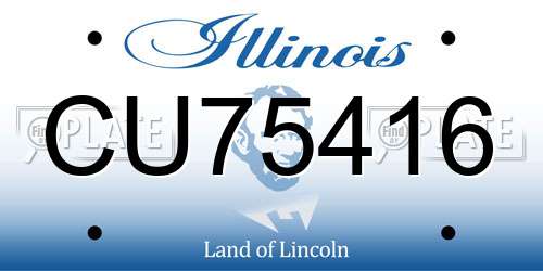 CU75416 Illinois License Plate