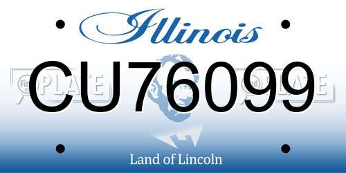 CU76099 Illinois License Plate