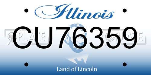 CU76359 Illinois License Plate
