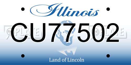 CU77502 Illinois License Plate
