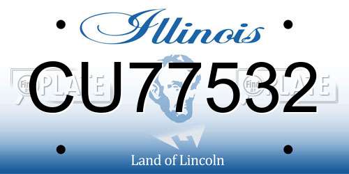 CU77532 Illinois License Plate