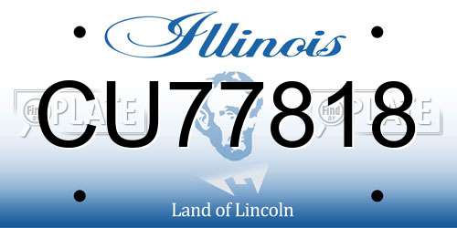 CU77818 Illinois License Plate