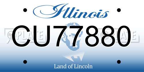 CU77880 Illinois License Plate