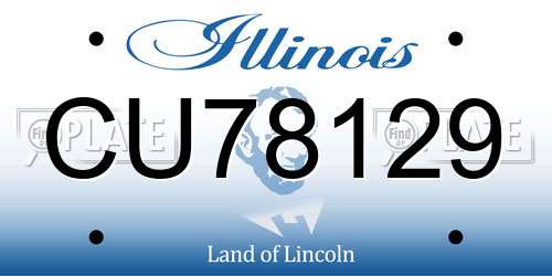 CU78129 Illinois License Plate