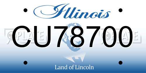 CU78700 Illinois License Plate