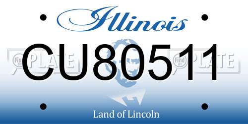 CU80511 Illinois License Plate