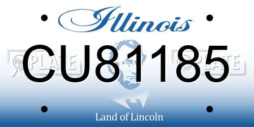 CU81185 Illinois License Plate