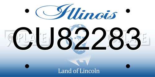CU82283 Illinois License Plate