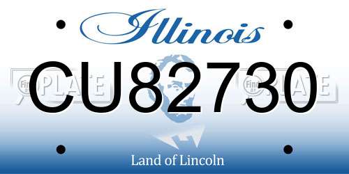 CU82730 Illinois License Plate