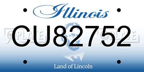 CU82752 Illinois License Plate