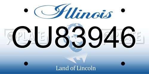 CU83946 Illinois License Plate