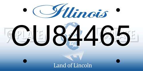 CU84465 Illinois License Plate