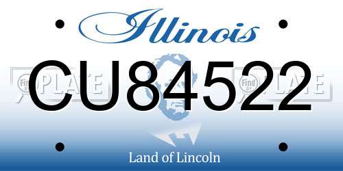 CU84522 Illinois License Plate