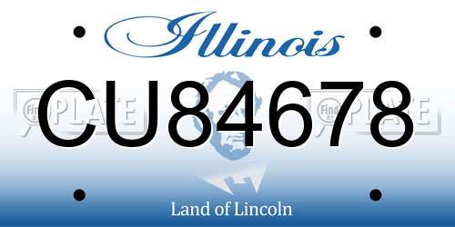 CU84678 Illinois License Plate