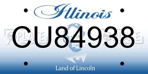 CU84938 Illinois License Plate