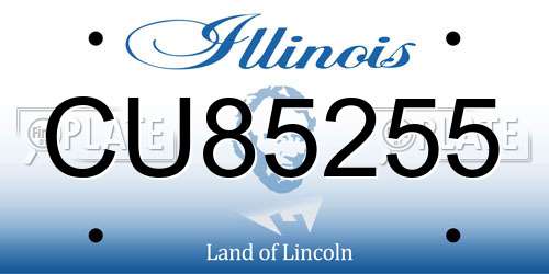 CU85255 Illinois License Plate