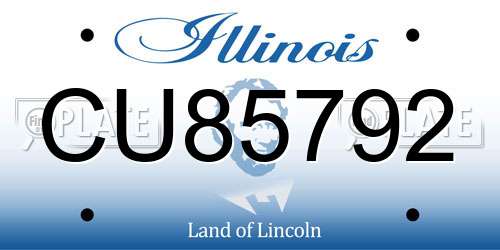 CU85792 Illinois License Plate