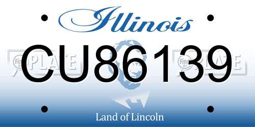 CU86139 Illinois License Plate