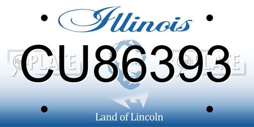 CU86393 Illinois License Plate
