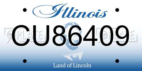 CU86409 Illinois License Plate