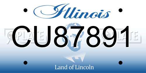 CU87891 Illinois License Plate