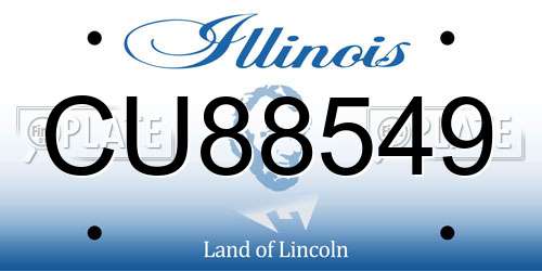 CU88549 Illinois License Plate