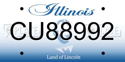 CU88992 Illinois License Plate